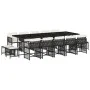 Garden dining set with 15-piece black synthetic rattan cushions. by , Garden sets - Ref: Foro24-3211710, Price: 923,79 €, Dis...