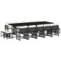 Set comedor de jardín con cojines 15 pzas ratán sintético negro de , Conjuntos de jardín - Ref: Foro24-3211710, Precio: 687,8...