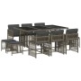 Set de comedor de jardín 11 pzas y cojines ratán sintético gris de , Conjuntos de jardín - Ref: Foro24-3211688, Precio: 427,8...