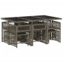 Set de comedor de jardín 11 pzas y cojines ratán sintético gris de , Conjuntos de jardín - Ref: Foro24-3211688, Precio: 427,8...