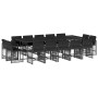 Garten-Essgruppe mit 15-teiligen Kissen aus schwarzem Kunststoff-Rattan. von , Gartensets - Ref: Foro24-3211771, Preis: 889,9...