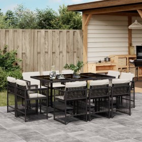 11-piece garden dining set with black synthetic rattan cushions by , Garden sets - Ref: Foro24-3211746, Price: 592,14 €, Disc...
