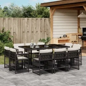 11-piece garden dining set with black synthetic rattan cushions by , Garden sets - Ref: Foro24-3211746, Price: 655,17 €, Disc...