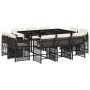 11-piece garden dining set with black synthetic rattan cushions by , Garden sets - Ref: Foro24-3211746, Price: 592,14 €, Disc...