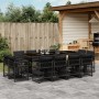 Garden dining set with 13-piece black synthetic rattan cushions. by , Garden sets - Ref: Foro24-3211759, Price: 700,34 €, Dis...