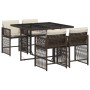 5-piece garden dining set with brown synthetic rattan cushions by , Garden sets - Ref: Foro24-3211617, Price: 277,28 €, Disco...