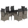 Garden dining set 7 pieces and gray synthetic rattan cushions by , Garden sets - Ref: Foro24-3213219, Price: 971,32 €, Discou...