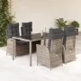 Set comedor de jardín 5 piezas con cojines ratán sintético gris de , Conjuntos de jardín - Ref: Foro24-3213079, Precio: 709,8...