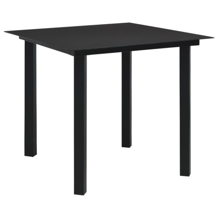 Garten-Esstisch aus schwarzem Stahl und Glas, 80 x 80 x 74 cm von vidaXL, Gartentische - Ref: Foro24-312161, Preis: 115,76 €,...
