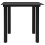 Garten-Esstisch aus schwarzem Stahl und Glas, 80 x 80 x 74 cm von vidaXL, Gartentische - Ref: Foro24-312161, Preis: 115,76 €,...