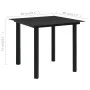 Black steel and glass garden dining table 80x80x74 cm by vidaXL, Garden tables - Ref: Foro24-312161, Price: 113,86 €, Discoun...