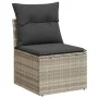 Silla jardín sin reposabrazos con cojines ratán PE gris claro de , Sofás de exterior - Ref: Foro24-366190, Precio: 65,34 €, D...
