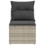 Silla jardín sin reposabrazos con cojines ratán PE gris claro de , Sofás de exterior - Ref: Foro24-366190, Precio: 65,34 €, D...