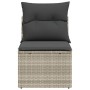 Silla jardín sin reposabrazos con cojines ratán PE gris claro de , Sofás de exterior - Ref: Foro24-366190, Precio: 58,82 €, D...