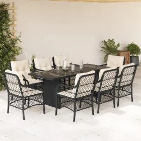 9-piece garden dining set with black synthetic rattan cushions by , Garden sets - Ref: Foro24-3212055, Price: 1,00 €, Discoun...