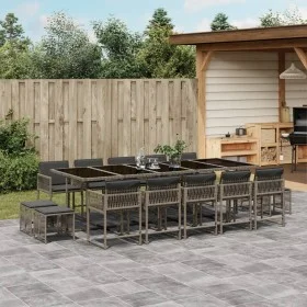 Garden dining set with 15-piece synthetic rattan cushions in gray. by , Garden sets - Ref: Foro24-3211532, Price: 855,72 €, D...