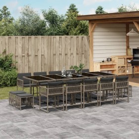 Garten-Essgruppe mit 15-teiligen Kissen aus grauem synthetischem Rattan. von , Gartensets - Ref: Foro24-3211532, Preis: 765,5...