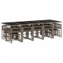 Garden dining set with 15-piece synthetic rattan cushions in gray. by , Garden sets - Ref: Foro24-3211532, Price: 765,59 €, D...