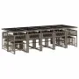 Garten-Essgruppe mit 15-teiligen Kissen aus grauem synthetischem Rattan. von , Gartensets - Ref: Foro24-3211532, Preis: 872,3...