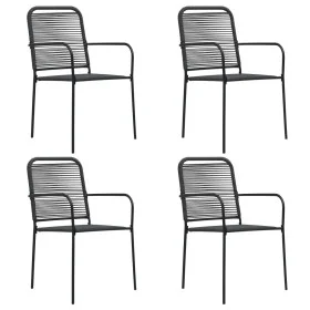 Garden chairs 4 units cotton rope and black steel by vidaXL, Garden chairs - Ref: Foro24-312156, Price: 201,01 €, Discount: %