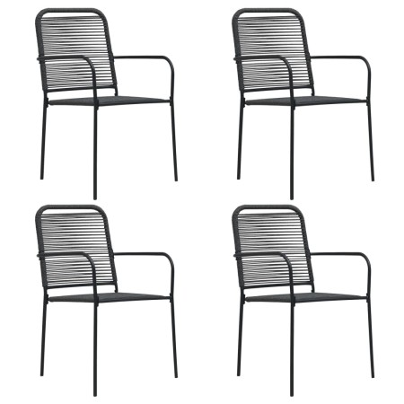 Garden chairs 4 units cotton rope and black steel by vidaXL, Garden chairs - Ref: Foro24-312156, Price: 203,91 €, Discount: %