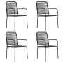 Garden chairs 4 units cotton rope and black steel by vidaXL, Garden chairs - Ref: Foro24-312156, Price: 203,91 €, Discount: %