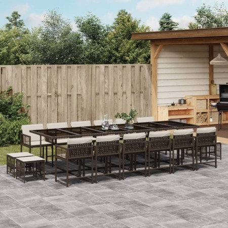 Gartenmöbel-Set, 17-teilig, mit braunen Kissen aus synthetischem Rattan. von , Gartensets - Ref: Foro24-3211545, Preis: 879,9...
