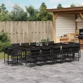 Garden dining set with 15-piece black synthetic rattan cushions. by , Garden sets - Ref: Foro24-3211591, Price: 941,23 €, Dis...