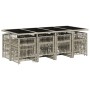 Garten-Esszimmer-Set mit 13-teiligen Kissen aus hellem grauem Kunst-Rattan. von , Gartensets - Ref: Foro24-3210983, Preis: 70...