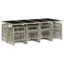 Garten-Esszimmer-Set mit 13-teiligen Kissen aus hellem grauem Kunst-Rattan. von , Gartensets - Ref: Foro24-3210983, Preis: 77...
