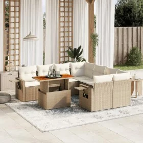 Garden sofa set with beige cushions, 8 pieces, PE rattan. by , Garden sets - Ref: Foro24-3271681, Price: 662,06 €, Discount: %