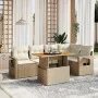 Juego de sofás jardín con cojines 6 pzas ratán sintético beige de , Conjuntos de jardín - Ref: Foro24-3271744, Precio: 475,52...