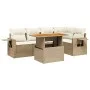 Garden sofa set with 6-piece synthetic rattan beige cushions by , Garden sets - Ref: Foro24-3271744, Price: 475,52 €, Discoun...