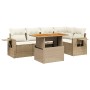 Gartensofa-Set mit 6-teiligen Kissen aus synthetischem Rattan in Beige. von , Gartensets - Ref: Foro24-3271744, Preis: 444,43...