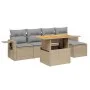 Gartensofa-Set mit 6-teiligen Kissen aus synthetischem Rattan in Beige. von , Gartensets - Ref: Foro24-3271731, Preis: 394,29...
