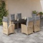 7-piece garden dining set with beige synthetic rattan cushions by , Garden sets - Ref: Foro24-3213259, Price: 806,65 €, Disco...