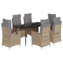 Set comedor de jardín 7 pzas con cojines ratán sintético beige de , Conjuntos de jardín - Ref: Foro24-3213259, Precio: 775,17 €