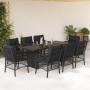 Garten-Essgruppe 9-teilig mit schwarzen Polstern aus synthetischem Rattan. von , Gartensets - Ref: Foro24-3212057, Preis: 855...