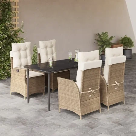 Garden dining set 5 pieces with beige synthetic rattan cushions by , Garden sets - Ref: Foro24-3213238, Price: 693,54 €, Disc...