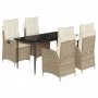 Garten-Essgruppe 5-teilig mit Kissen aus synthetischem Rattan in Beige. von , Gartensets - Ref: Foro24-3213238, Preis: 651,86...