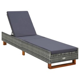 Sonnenliege mit synthetischem Rattankissen grau von vidaXL, Liegen - Ref: Foro24-310473, Preis: 156,82 €, Rabatt: %