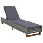 Sonnenliege mit synthetischem Rattankissen grau von vidaXL, Liegen - Ref: Foro24-310473, Preis: 155,21 €, Rabatt: %