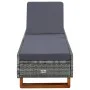 Lounger with gray synthetic rattan cushion by vidaXL, Loungers - Ref: Foro24-310473, Price: 155,21 €, Discount: %