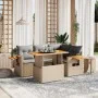 Garden sofa set with 5-piece synthetic rattan beige cushions by , Garden sets - Ref: Foro24-3271738, Price: 375,55 €, Discoun...