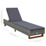 Sonnenliege mit synthetischem Rattankissen grau von vidaXL, Liegen - Ref: Foro24-310473, Preis: 156,82 €, Rabatt: %