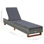 Sonnenliege mit synthetischem Rattankissen grau von vidaXL, Liegen - Ref: Foro24-310473, Preis: 155,21 €, Rabatt: %