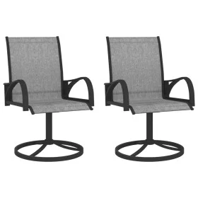 Garden swivel chairs 2 pcs textilene and steel gray by vidaXL, Garden chairs - Ref: Foro24-312167, Price: 199,24 €, Discount: %