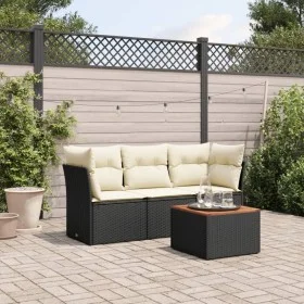 4-piece garden sofa set with black synthetic rattan cushions by , Garden sets - Ref: Foro24-3255797, Price: 238,68 €, Discoun...
