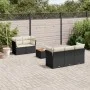 Garden sofa set, 6 pieces, with black synthetic rattan cushions. by , Garden sets - Ref: Foro24-3255811, Price: 385,39 €, Dis...