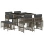 Set comedor jardín 9 pzas y cojines ratán sintético gris de , Conjuntos de jardín - Ref: Foro24-3211676, Precio: 315,79 €